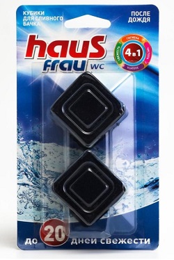 Средство для унитазов Чистящий кубик После дождя 2x50г Haus Frau