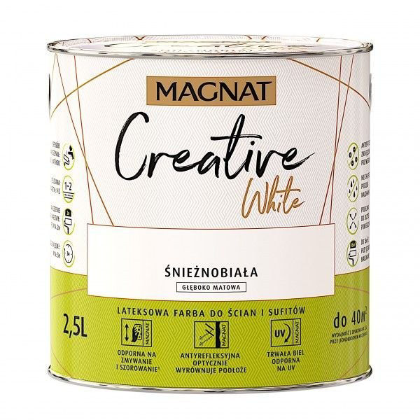 Краска интерьерная MAGNAT Creative White белая 2,5 л