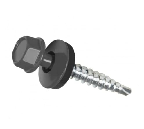Саморез кровельный 4.8х29 мм серый графит, RAL7024, (250 шт) DAXMER