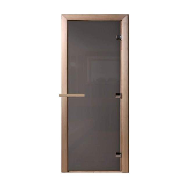 Дверь для бани Затмение 70х180 DoorWood DW03554 (графит матовый, коробка листва)