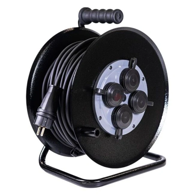 Удлинитель на катушке 4 гнезда 50м 16А без заземления Элект БелТИЗ УХ-16-4-50-КМ