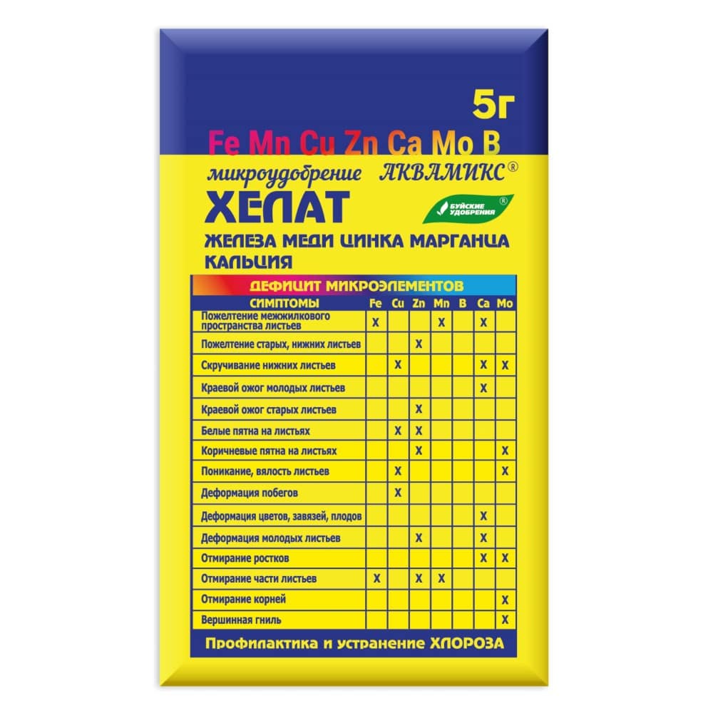 Комплекс микроэлементов Аквамикс 5г Буйские удобрения