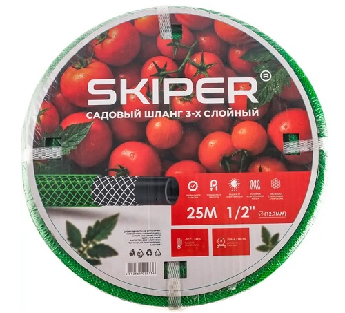 Шланг поливочный армированный 3-х слойный 1/2'' 25 м SKIPER LIG L1225L
