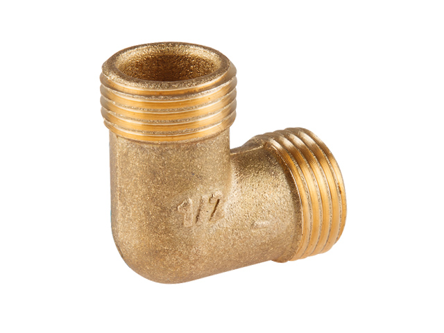 Колено латунное, нар.-нар. резьба 1/2
