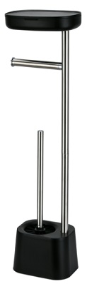 Стойка напольная WC-2 для щетки и туалетной бумаги, черная Caspian 90025
