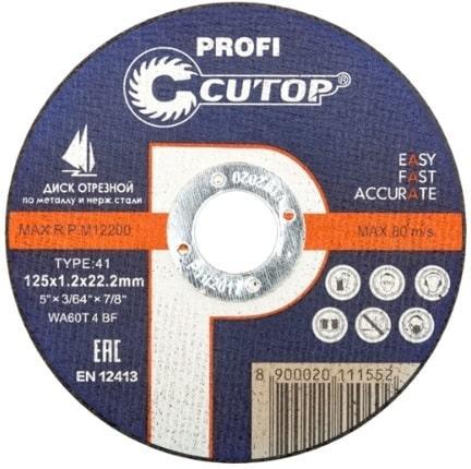 Круг отрезной 125х1.2x22.2 мм по металлу и нерж. стали Cutop Profi