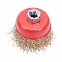 Щетка чашечная М14 для УШМ гофра латунированная GEPARD