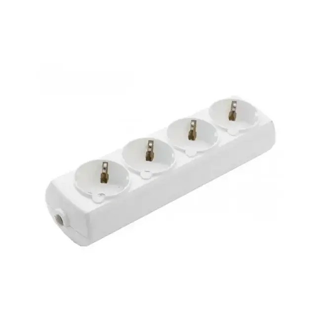 Колодка с заземлением 4 гнезда белая Borsan BR-1554-0