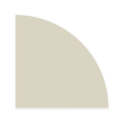 Полка стеклянная вкладная 250x250x6мм угловая песочная СТЕКЛОЛЮКС