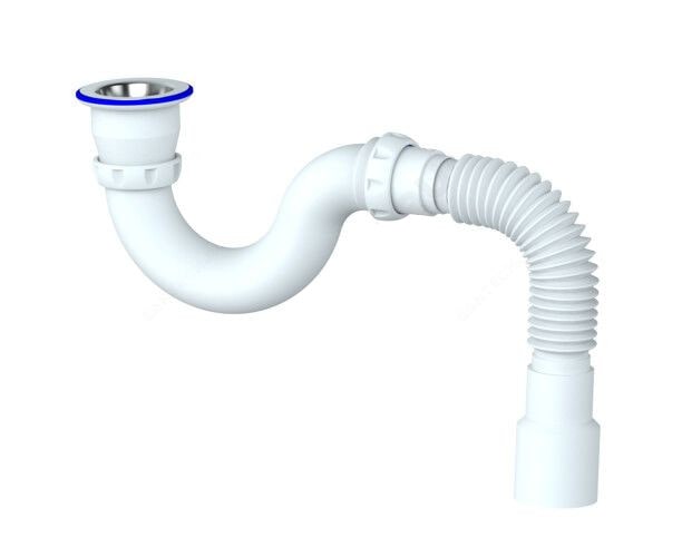 Сифон для душевого поддона D65 прямоточный с выпуском, с гибкой трубой Unicorn