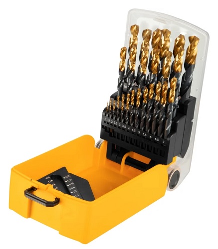 Набор сверл по металлу (25 предметов) 1-13мм HSS-Tin, Golden Tip, Denzel 72323