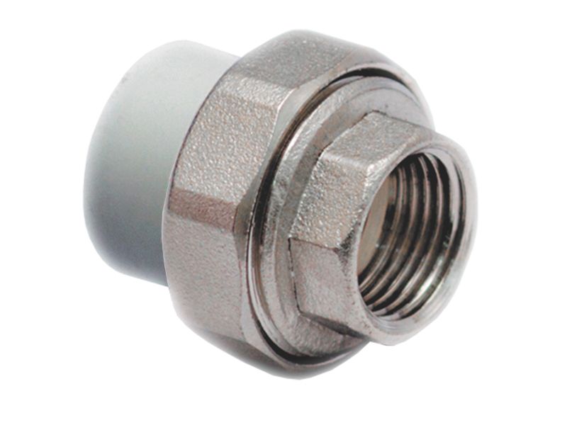 Муфта комбинированная разъемная, внутр. резьба, серая, VALFEX