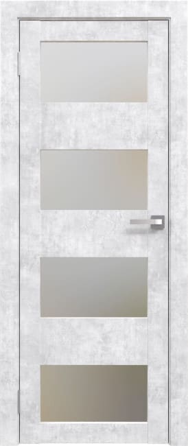 Дверное полотно Амати 02 бетон снежный 200 см основное стекло ЮНИ Двери 