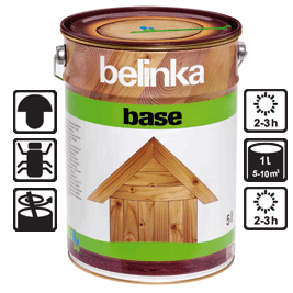 Грунтовка-антисептик для защиты древесины Base, 1л Belinka