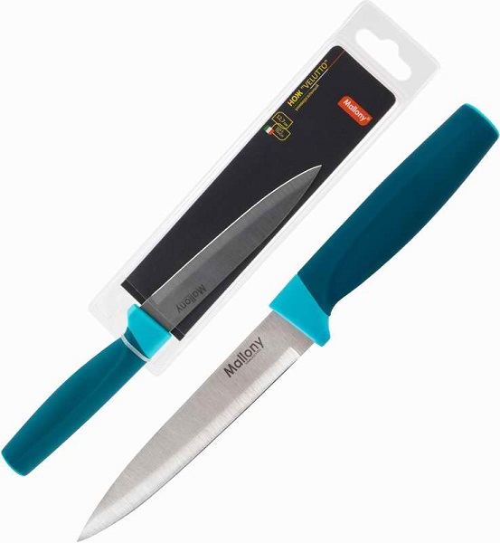 Нож с рукояткой софт-тач VELUTTO MAL-03VEL универсальный, 12 см, Mallony 005526