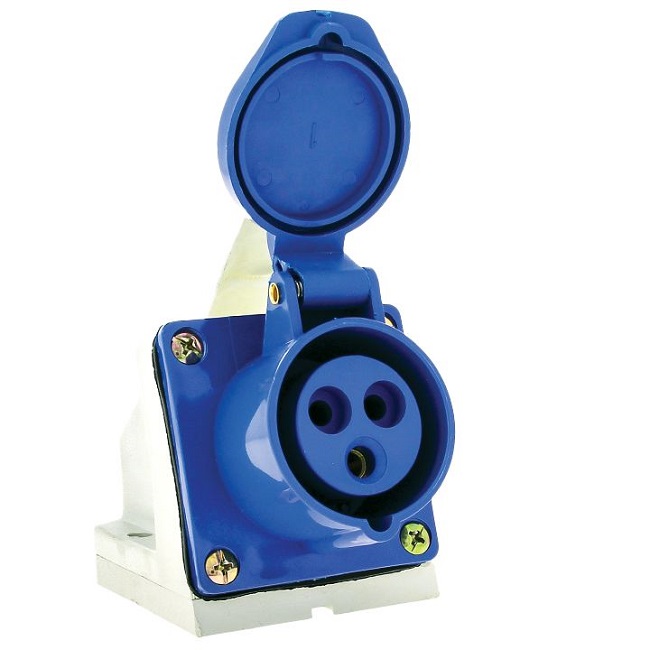 Розетка стационарная силовая 2Р+РЕ 16А 220В IP44 ETP