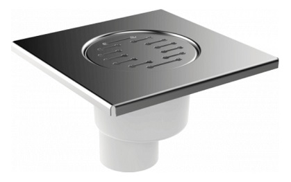 Сливной трап вертикальный D50 решетка глянцевая нержавеющая сталь, 15х15 см, Aquant ST2115-34-MR