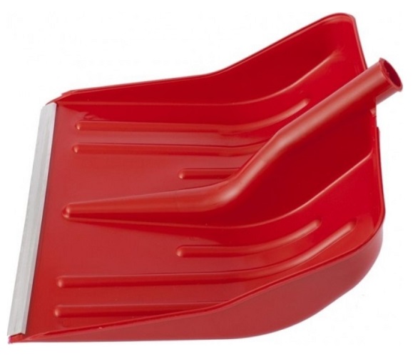 Лопата снеговая пластмассовая 420х425 мм, без черенка, красная, Сибртех 61617