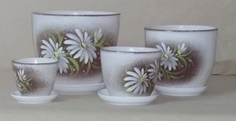 Горшок керамический 7 л Гербера черная