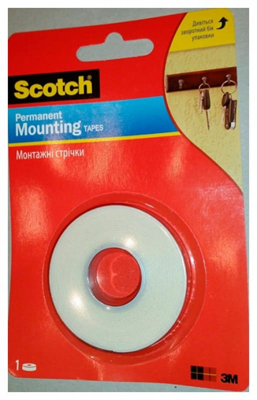 Лента двухсторонняя 12мм x 2м x 1.1мм 3M Scotch 9536-W