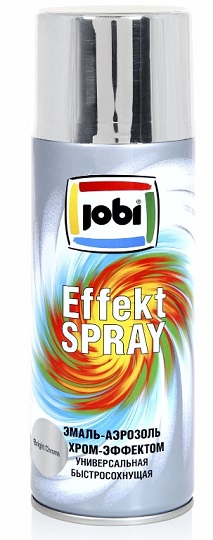 Эмаль-аэрозоль алкидная Хром-эффект хром JOBI, 520 мл