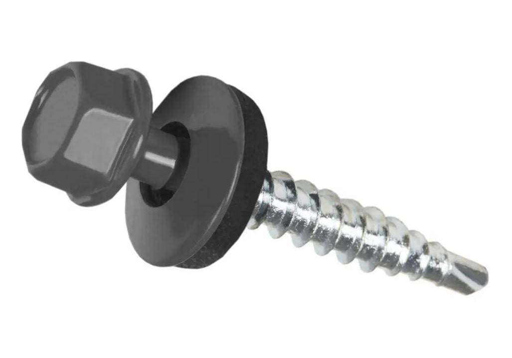 Саморез кровельный (RAL7024) графит серый, Daxmer