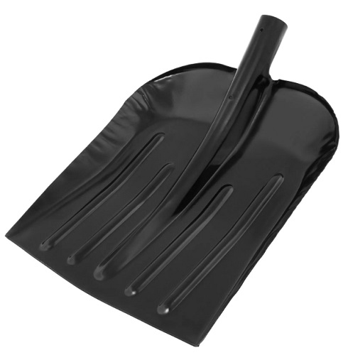 Лопата снеговая стальная эмалированная 330х365 мм, без черенка, черная, Сибртех 61531