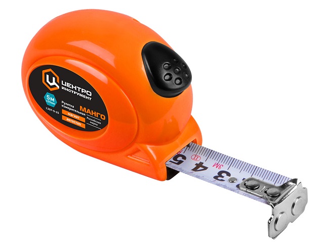 Рулетка 5 м х 25 мм, ЦЕНТРОИНСТРУМЕНТ 1307-5-25