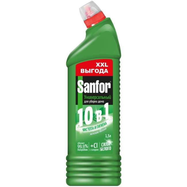 Средство для уборки Универсал Sanfor зеленое яблоко 1.5 л