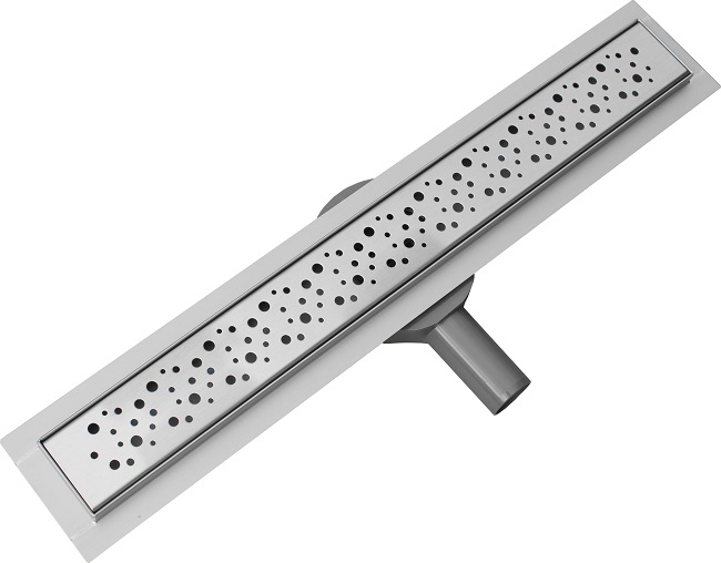 Сливной трап горизонтальный D40 решетка нержавеющая сталь, сухой затвор, 60х7 см, Aquant LTD1260-1-MR