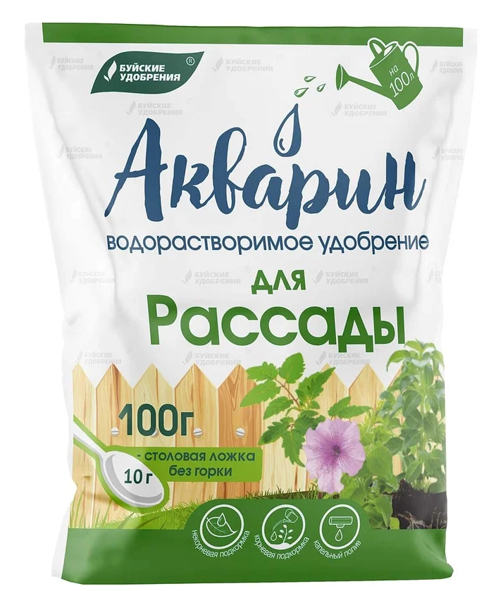 Удобрение водорастворимое Акварин для рассады, 100г