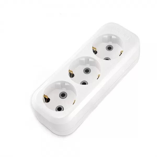 Колодка с заземлением 3 гнезда белая У3-Е LUXAR