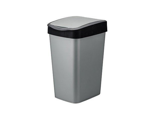 Ведро для мусора 20л (серый металлик/черный), Violet Tandem 842058