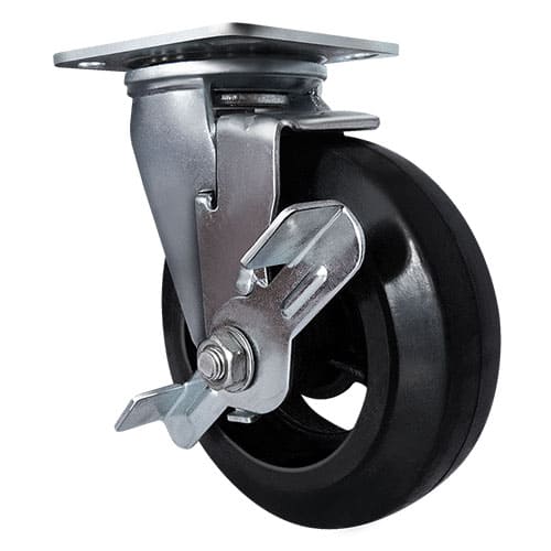 Колесо большегрузное обрезиненное поворотное с тормозом серия SCdb, Инолта