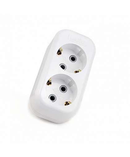 Колодка с заземлением 2 гнезда белая У2-Е LUXAR