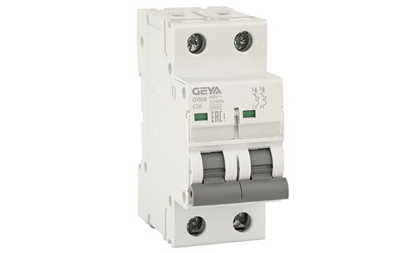 Автоматический выключатель GYM8 2P 16А C 4.5кА, GEYA GYM82P16C