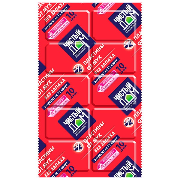 Пластины от мух (10 шт), Чистый дом