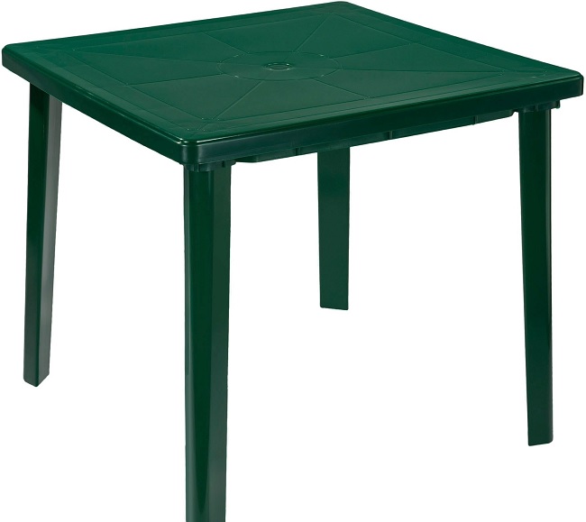 Стол квадратный 80х80х71 см (Темно-зеленый), 130-0019 Стандарт Пластик