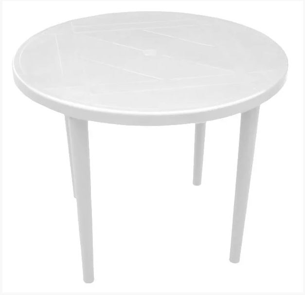 Стол круглый d90×71 см (Белый), 130-0022 Стандарт Пластик