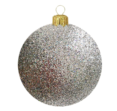 Шар ёлочный парча 10см серебро хамелеон GreenTerra В13