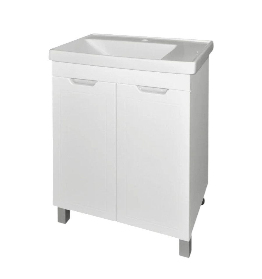 Тумба Гамма 60.1 (с фрезеровкой) с умывальником Кватро-8060