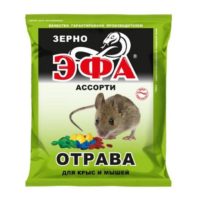 Зерновая приманка от крыс и мышей 150г Эфа Ассорти