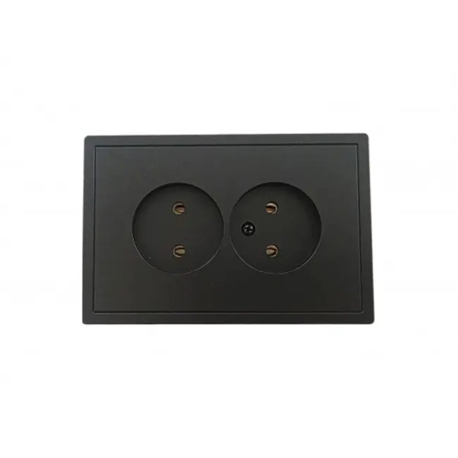 Розетка 2-ая Carre графит Bylectrica РС16-0641