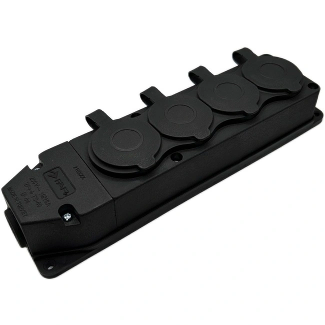 Колодка с заземлением 3 гнезда черная FAR F288