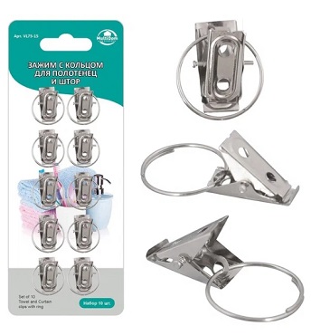 Зажим для полотенец и штор (10шт), VL75-15 Мультидом