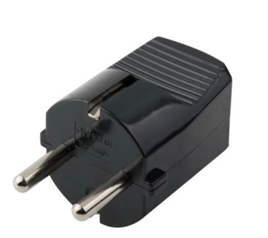Вилка с заземлением черная 55022 Electraline