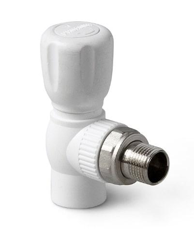 Кран полипропиленовый шаровый угловой, 20x1/2
