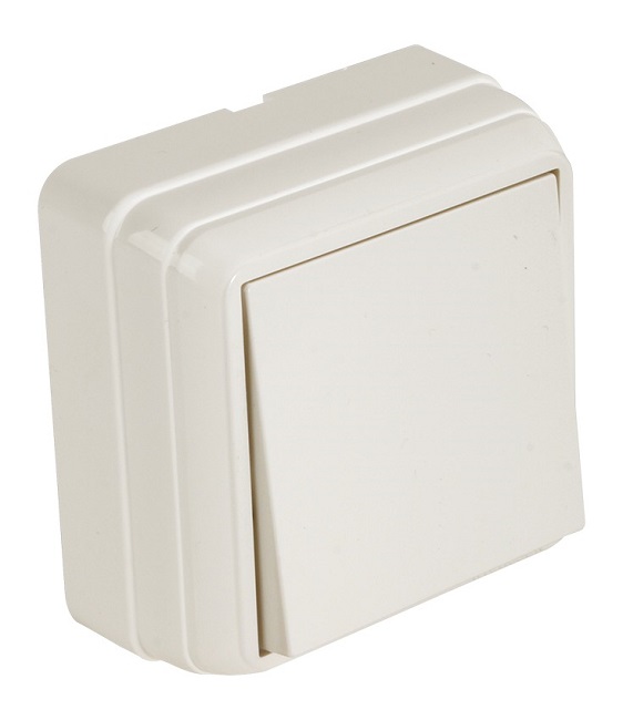 Выключатель одноклавишный наружный Bron кремовый, MUTLUSAN 2160 301 0202