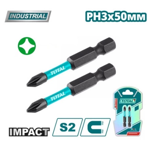 Бита ударная PH3 50 мм (2 шт), TOTAL TACIM71PH350