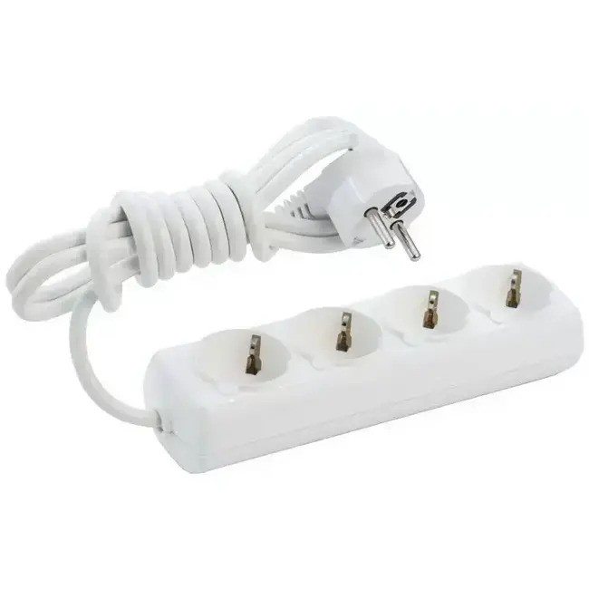 Удлинитель 4 розетки 3 м белый с заземлением Borsan BR-1554-315
